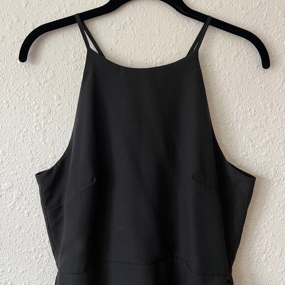 Impeccable Pig Black Halter Neck Rouched Dress Size Medium - Picture 2 of 5